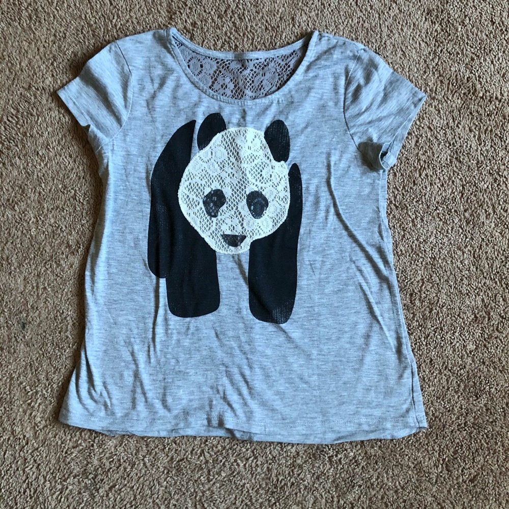 Cute Panda Lace Detailed Shirt